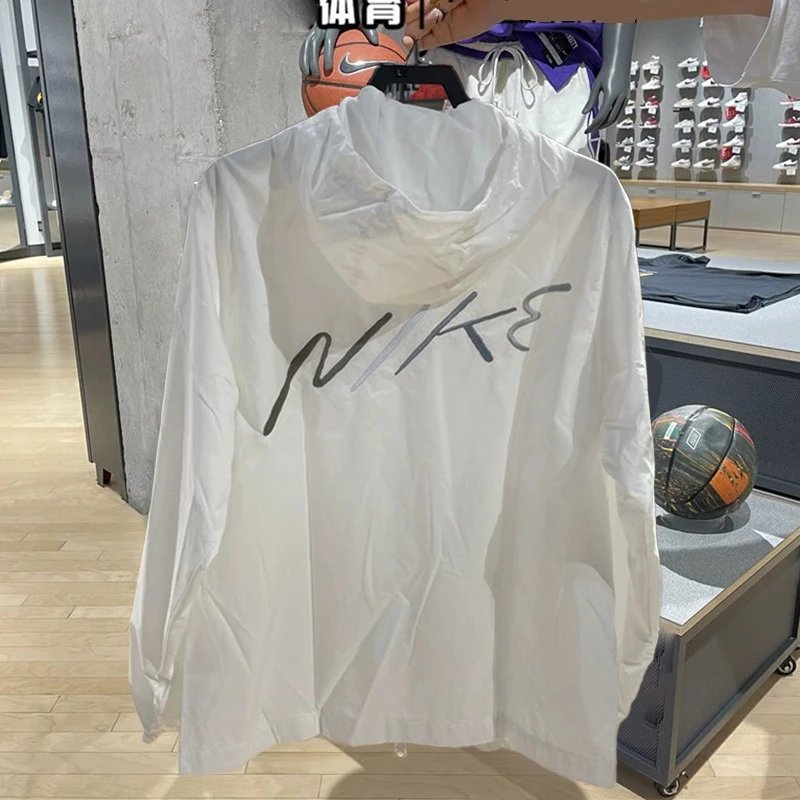 Nike Jackets Winder Woven Thin Loose Windproof Hood Sports Jacket Men and Women FB7805