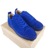 Christian Louboutin Shoes European Station cl Red Sole Shoes New Men's Shoes Red Sole Couple Trend Rivet Casual Lace up