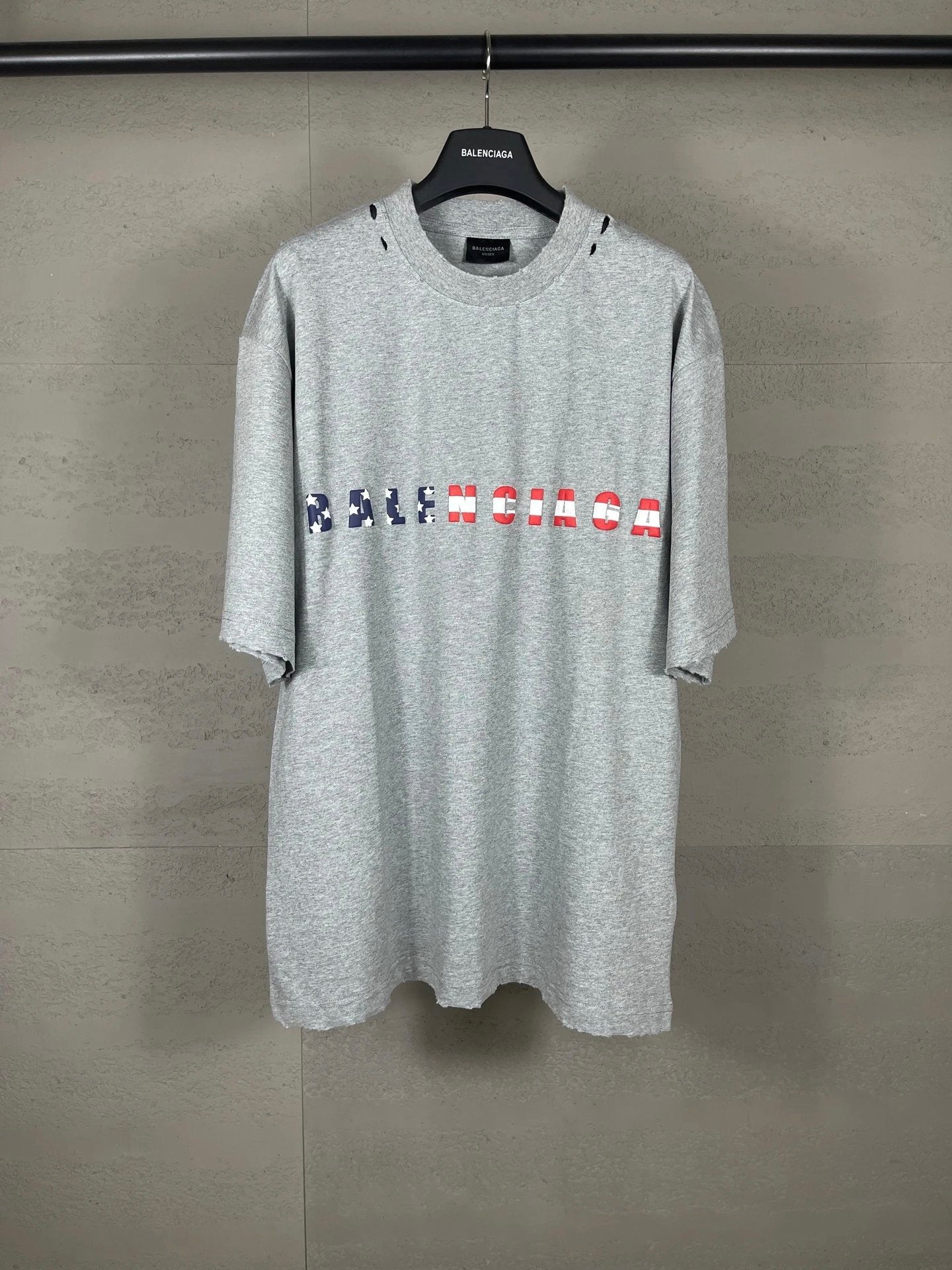 Balenciaga T-shirt Colorful English Letter Print on the Chest logo round Neck Short Sleeve25ss New Pure Cotton Unisex Style T T-shirt OS Loose Fit Base Shirt Half Sleeve T-Shirt Top Half Sleeve