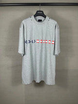 Balenciaga T-shirt Colorful English Letter Print on the Chest logo round Neck Short Sleeve25ss New Pure Cotton Unisex Style T T-shirt OS Loose Fit Base Shirt Half Sleeve T-Shirt Top Half Sleeve