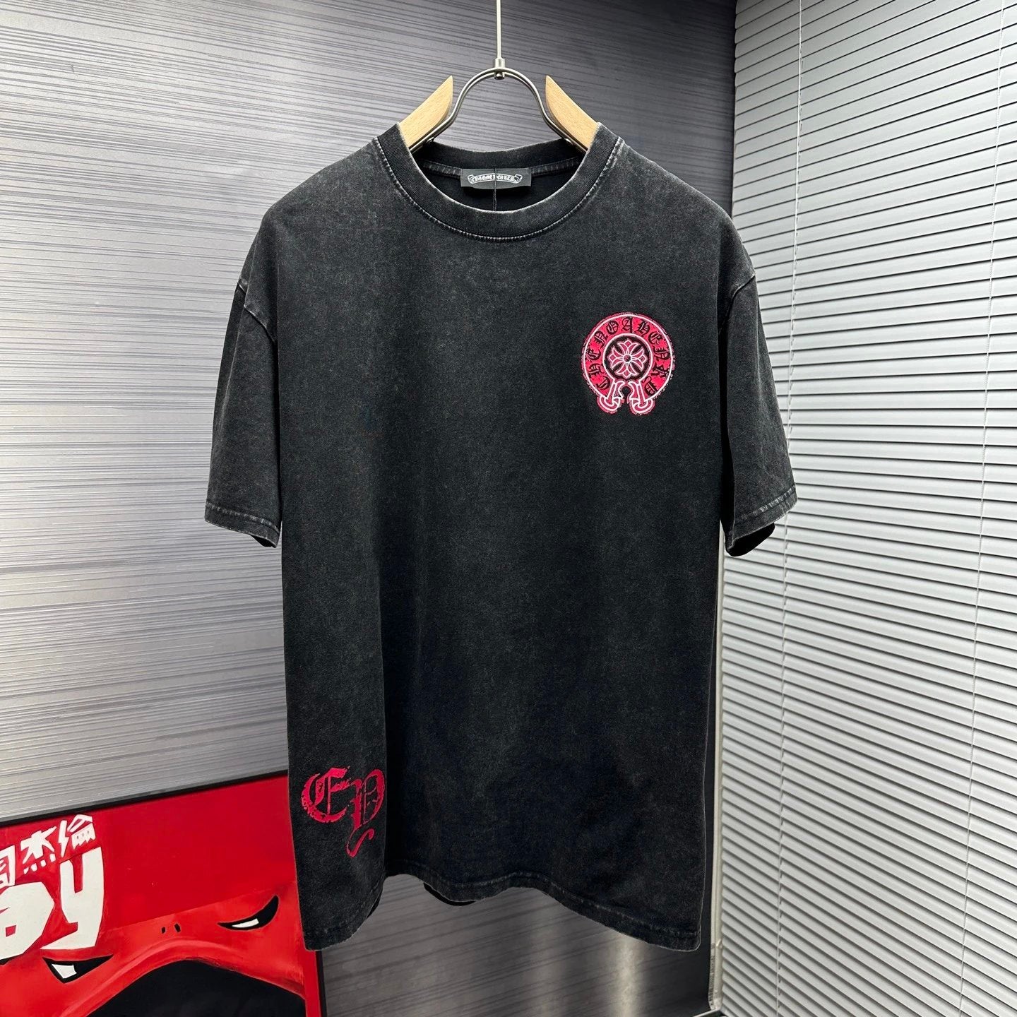 Chrome Hearts T-shirt Horseshoe Sanskrit Script Print logo round Neck Short Sleeve25ss New Pure Cotton Unisex Style T Casual T-Shirt Base Layer Shirt OS Loose Fit Half Sleeve Top Plus Size
