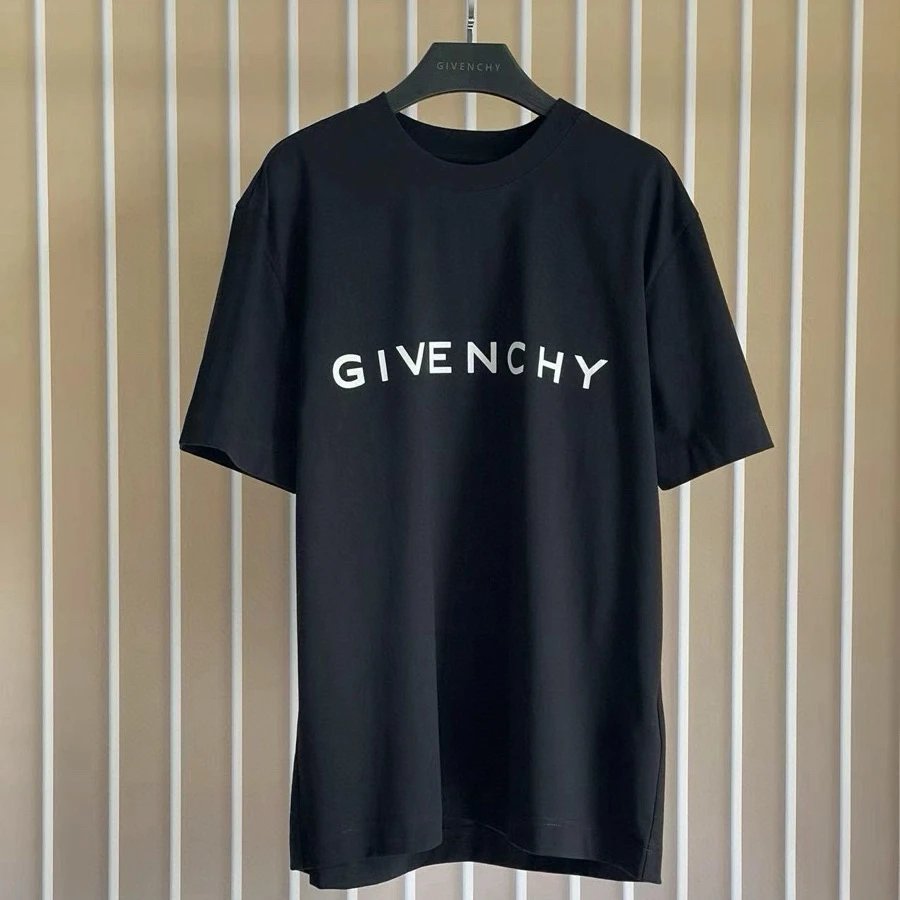 Givenchy T-shirt Top Version Counter Same Collection1Cotton Short Sleeve T T-shirt Men's and Women's Loose Bottoming Shirt2024New Summer