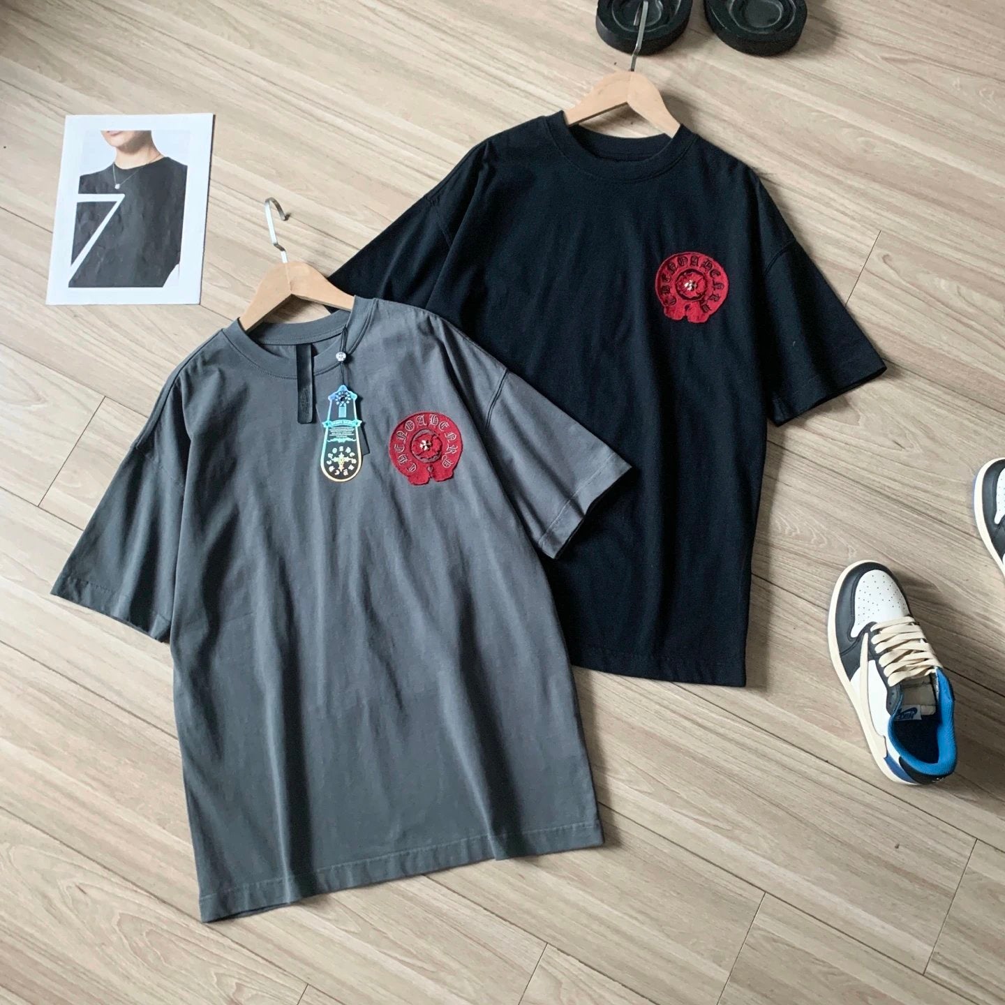 Chrome Hearts T-shirt Front and back Sanskrit print logo round Neck Short Sleeve25ss New Pure Cotton Unisex Style T Casual T-Shirt Base Layer Shirt OS Loose Fit Half Sleeve Top Plus Size