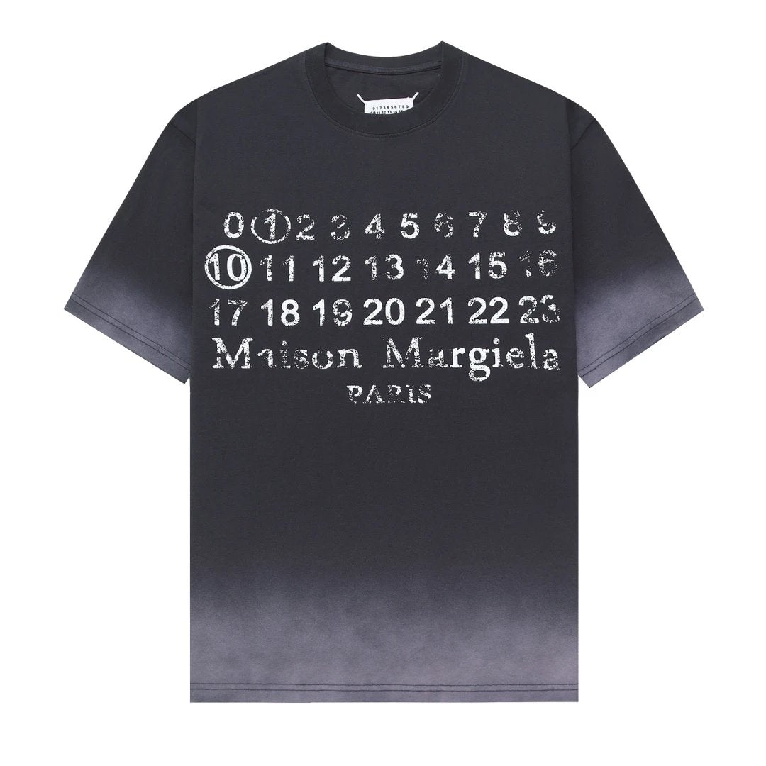 Maison Margiela T-shirt Washed Vintage Graffiti Number Print logo round Neck Short Sleeve25ss New Pure Cotton Unisex Style T T-shirt OS Loose Fit Base Shirt Short Sleeve Top T-Shirt