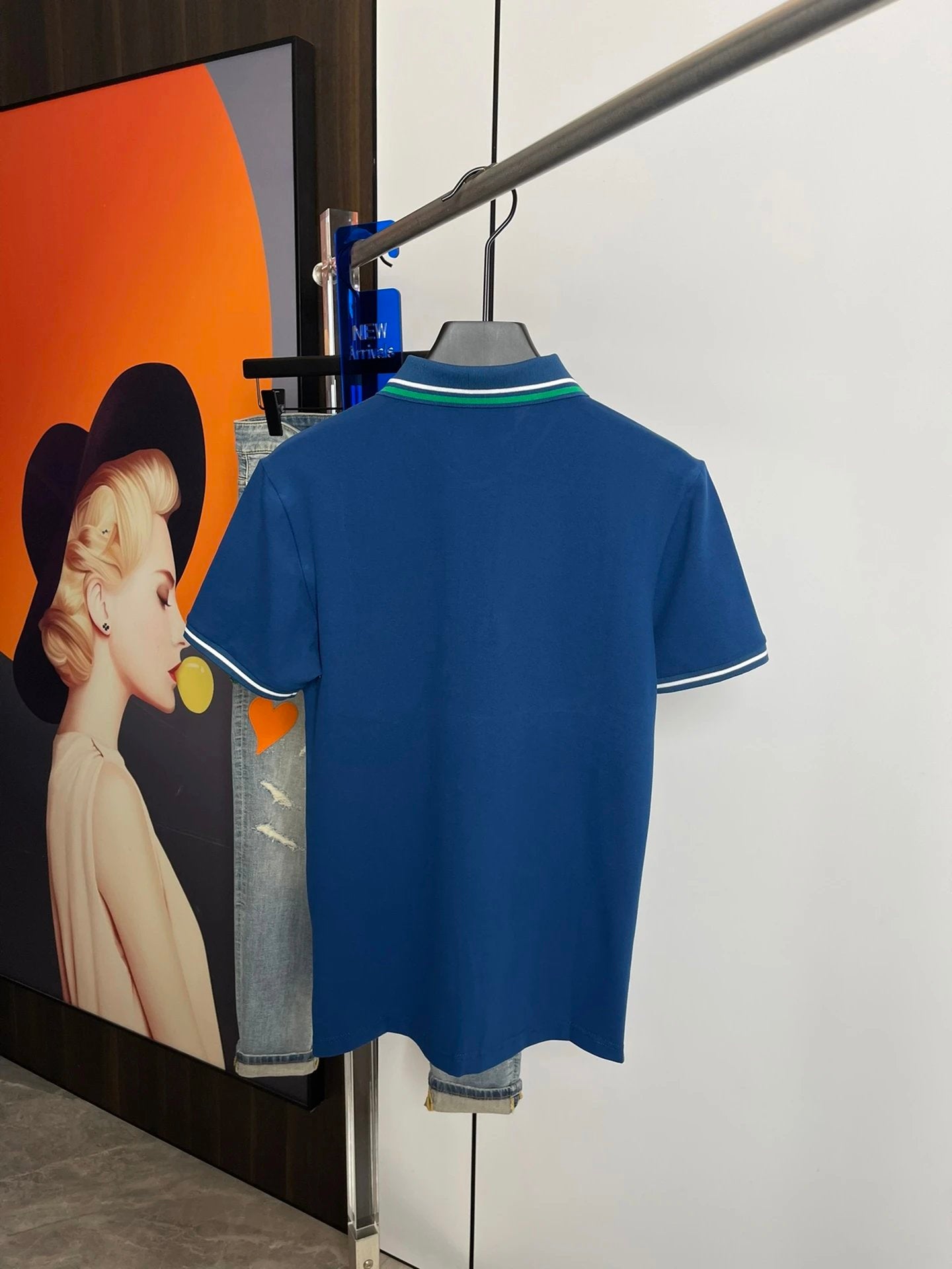 Gucci T-shirt Striped Neckline POLO Short Sleeve Turn-down Collar Shirt Unisex Summer Solid Color Loose Fit T Business Commuter Short Sleeve Shirt Plus Size