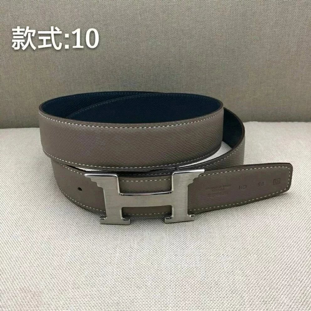 Hermes Belt Top version Men's and Women's Leather Belt Double-Sided Belt Italy Imported Cowhide Leather Original Leather Pure Steel Buckle Palm Grain h Home Double h Buckle Jeans Button