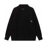 Balenciaga Sweater Embroidered Double BLogo Ripped Craft Sweater Knitwear Long Sleeve Thickened Lazy Style Unisex Loose Top Coat Versatile Casual Wear