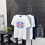 Gucci T-shirt Classic logo Square Frame Letter Print logo round Neck Short Sleeve25ss New pure cotton T Unisex T-Shirt OS Loose Fit Base Shirt Top Half Sleeve T-Shirt