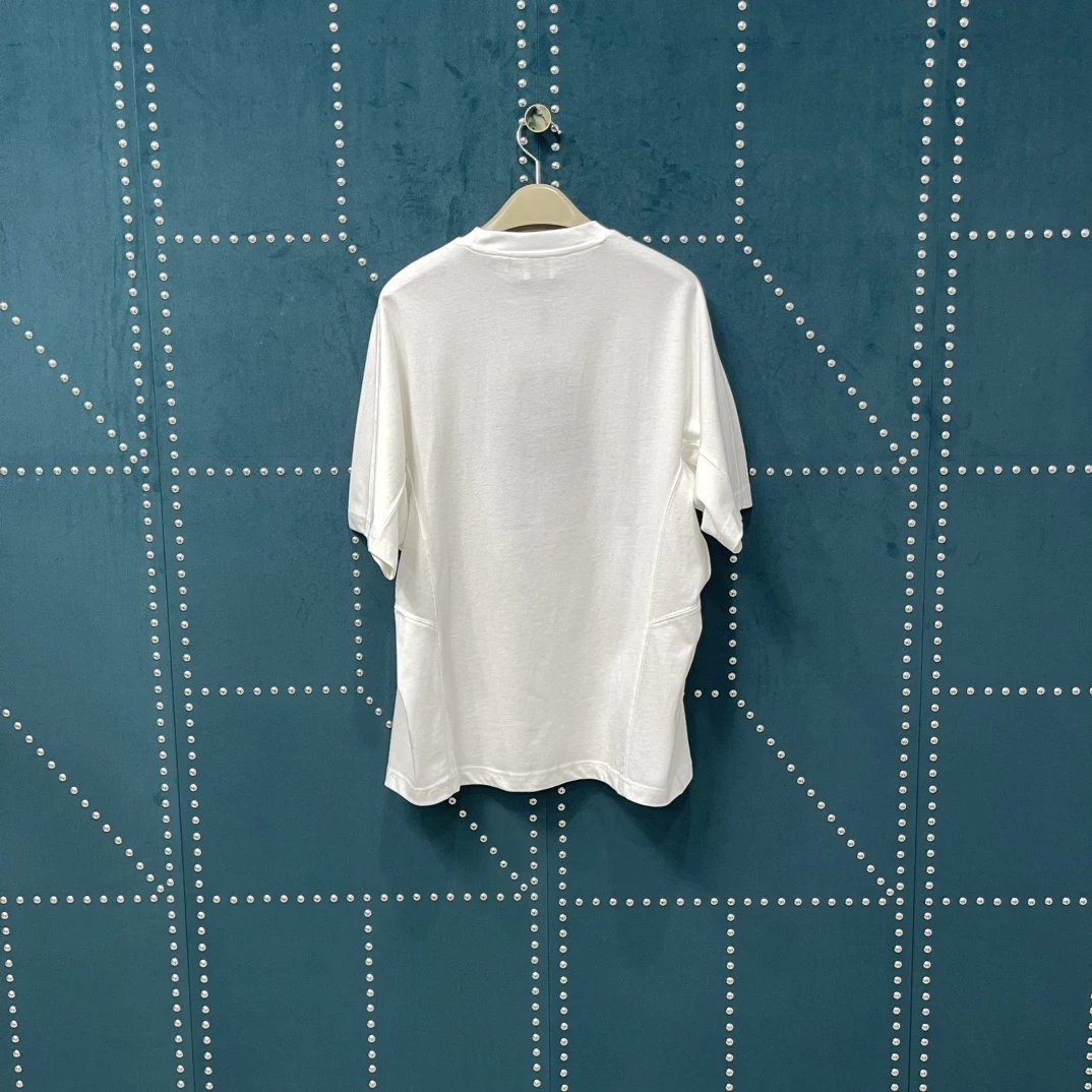 Burberry T-shirt Thorn Circle Print on the Chest logo round Neck Short Sleeve25ss New Pure Cotton Unisex Style T T-shirt OS Loose Fit Base Shirt Half Sleeve T-Shirt Top Half Sleeve