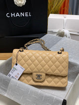 Chanel Women's Bag Top version 【Level Surrogate Shopping】New Classic CF Bag ClassicFlap2.55CF Medium25cm Original Leather Ball Pattern Caviar Diamond Chain Sheepskin Bag Shoulder Messenger Bag Women's Bag1112CF25cm Medium