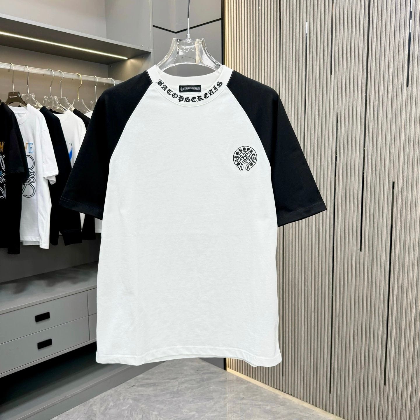 Chrome Hearts T-shirt Chest Horse Hoof Sanskrit Embroidery logo round Neck Short Sleeve25ss New pure cotton T Unisex T-Shirt OS Loose Fit Base Shirt Top Half Sleeve T-Shirt