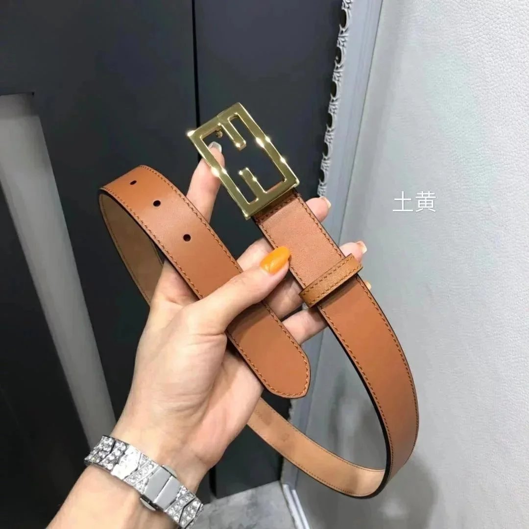 FENDI Belt Top version 2019New Women's Leather Calfskin Belt Versatile Monster Women's Wild Casual Belt3.0cm