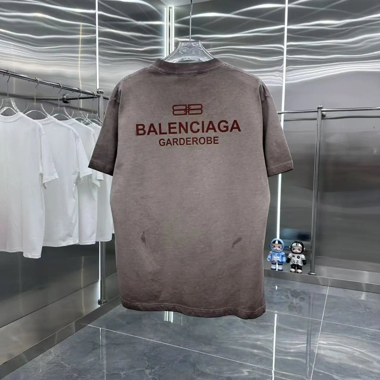 Balenciaga T-shirt Front and Rear Pair B Letter Printing logo round Neck Short Sleeve25ss New Pure Cotton Unisex Style T T-shirt OS Loose Fit Base Shirt Top Half Sleeve T-Shirt