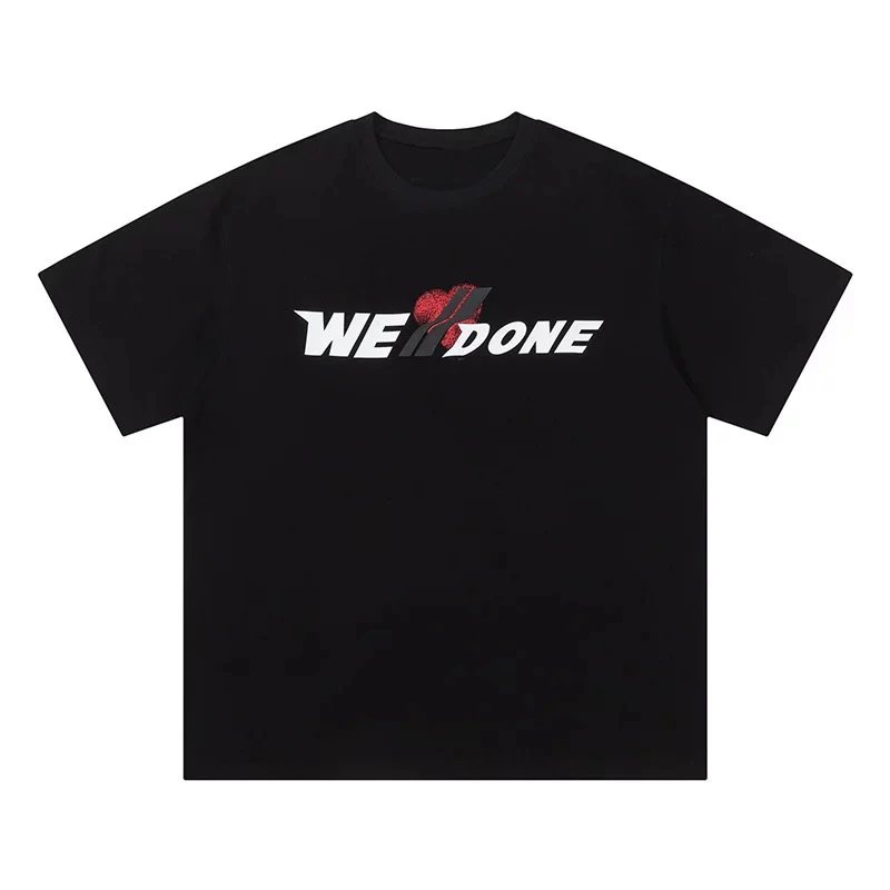 We11done T-shirt Top Version Love Letter Print Summer Short Sleeve Men and Women Loose Fashion Brand Half Sleeve T T-shirt