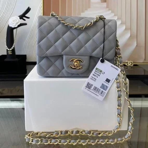 Chanel Women's Bag Top version Original Leather Surrogate Shopping Version New Bag Ch@ne1CF Fat Fang1115mini17cm Caviar Ball Grain Cowhide CF Sheepskin Mini Small Sized Flap Bag Shoulder Crossbody Chain Bag Lambskin Original Leather