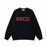 Gucci Hoodie Chest foam padding logo Round Neck Sweatshirt Long Sleeve Base Shirt Jacket Top Fashion Unisex Sports Casual Loose Fit Versatile Autumn Winter New Arrival