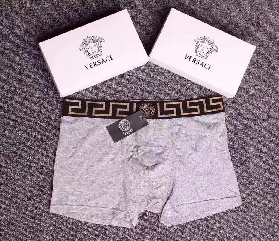 Versace Underwear Fashion Three Gift Box Men's Underwear Cotton Men's Flat Underwear Boxer Shorts