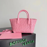 Bottega Veneta Women's Bag Top version 【Surrogate Shopping Edition】New Arrival MiniCabat Limited Mini Basket Tote Cabat Woven Bag Portable Shopping Basket Bag Woven Vegetable Basket New Woven Shopping Basket Bag Treasure Dish Jia Woven Oversized Shopping