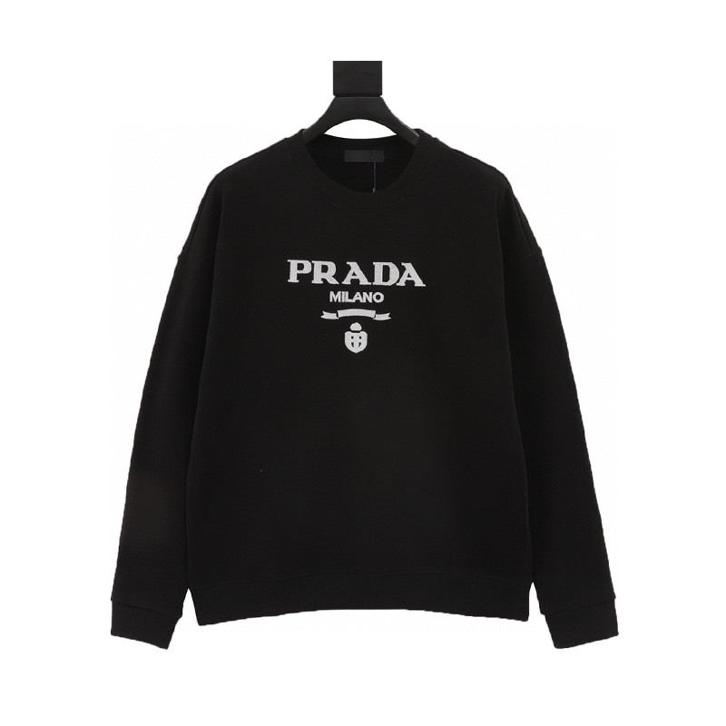 PRADA Hoodie Toothbrush Embroidery logo Casual round Neck Sweater Same Style for Men and Women