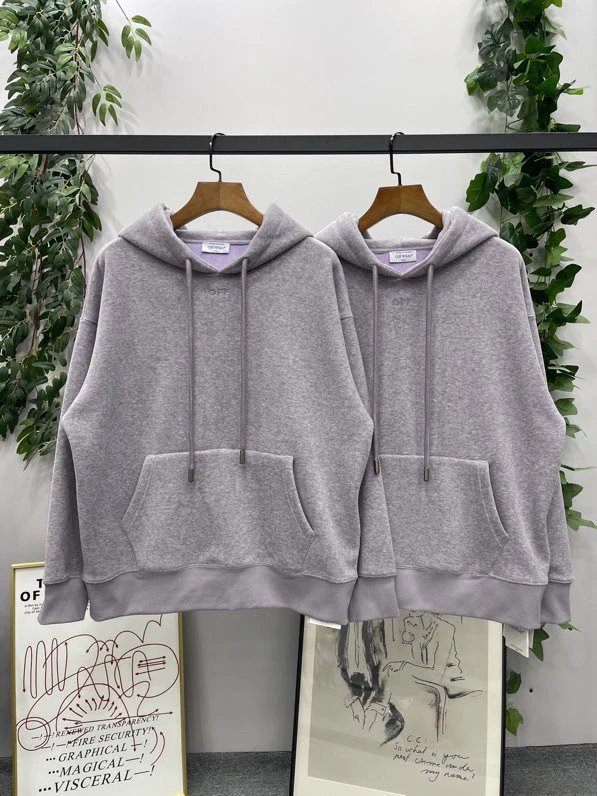 OFF -White Hoodie Top Version Counter Same Style Heavy New Casual Hooded Sweater Versatile Loose Hoodie Trendy Pure Cotton