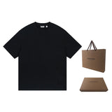 Burberry T-shirt Equestrian Knight Badge on the Back（EKD）Logo Print Crew Neck Short Sleeve25ss New Pure Cotton Unisex Style T T-shirt OS Loose Fit Base Shirt Top Half Sleeve T-Shirt