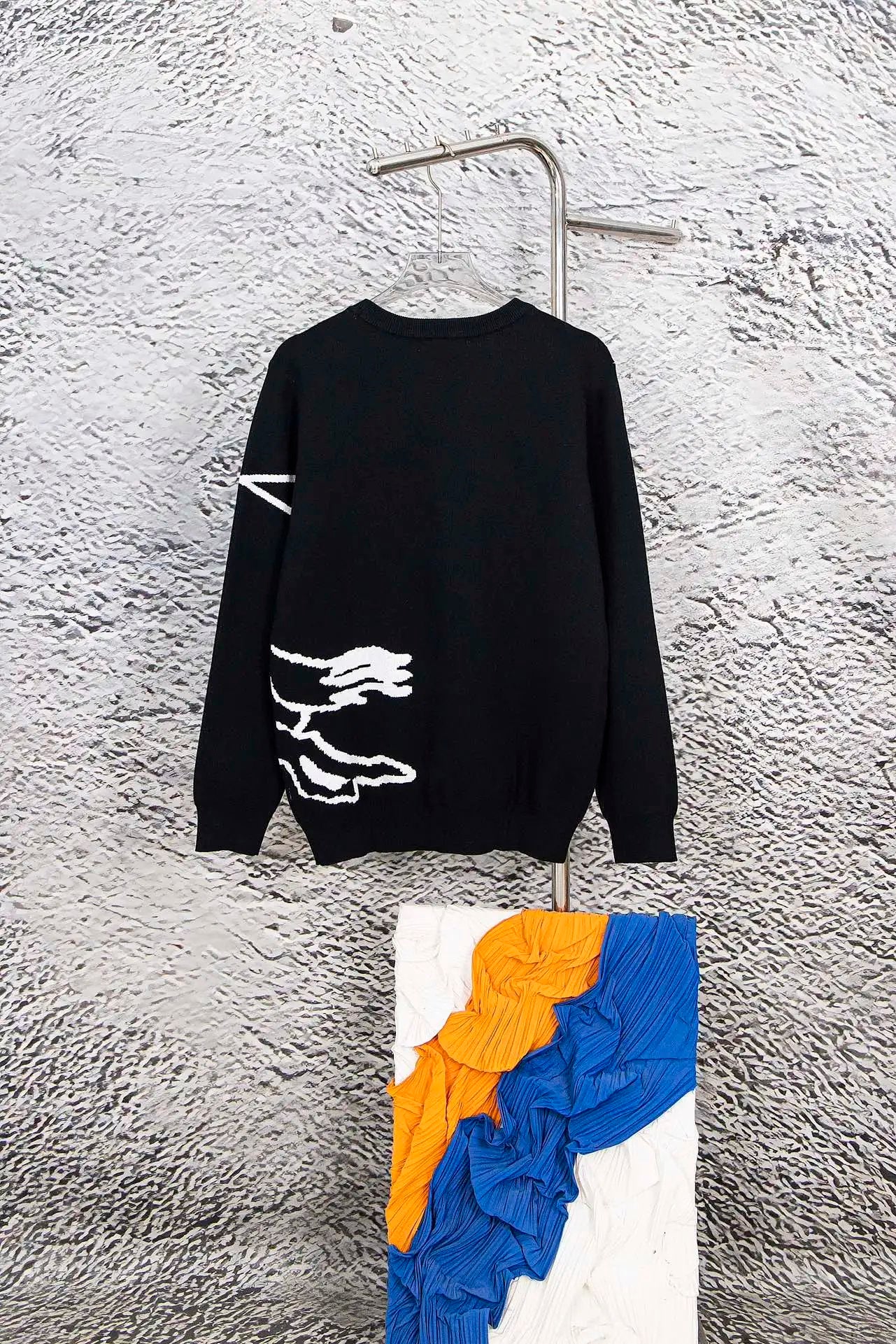 Burberry Sweater Equestrian Knight Pattern Black Jacquard Couple Crew Neck Knitted Sweater Long Sleeve Thickened Lazy Style Unisex Loose Top Coat Versatile Casual Wear