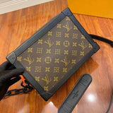 Louis Vuitton LV Men's Bag Top version Super44478Box Old Package Factory Customized Shape-Fixed Bag Unisex44730Black Flower Black softtrunk Presbyopic