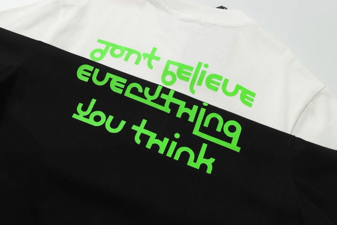 Burberry T-shirt Front and back Fluorescent Green Letter Print logo round Neck Short Sleeve25ss New pure cotton T Unisex T-Shirt OS Loose Fit Base Shirt Top Half Sleeve T-Shirt