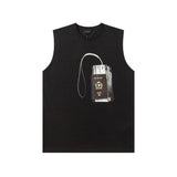 Balenciaga T-shirt Airline Ticket Lanyard Print on Chest logo Sleeveless Short Sleeve Sleeveless Vest25ss New Pure Cotton Unisex Style T T-shirt OS Loose Fit Base Shirt Top Half Sleeve T-Shirt