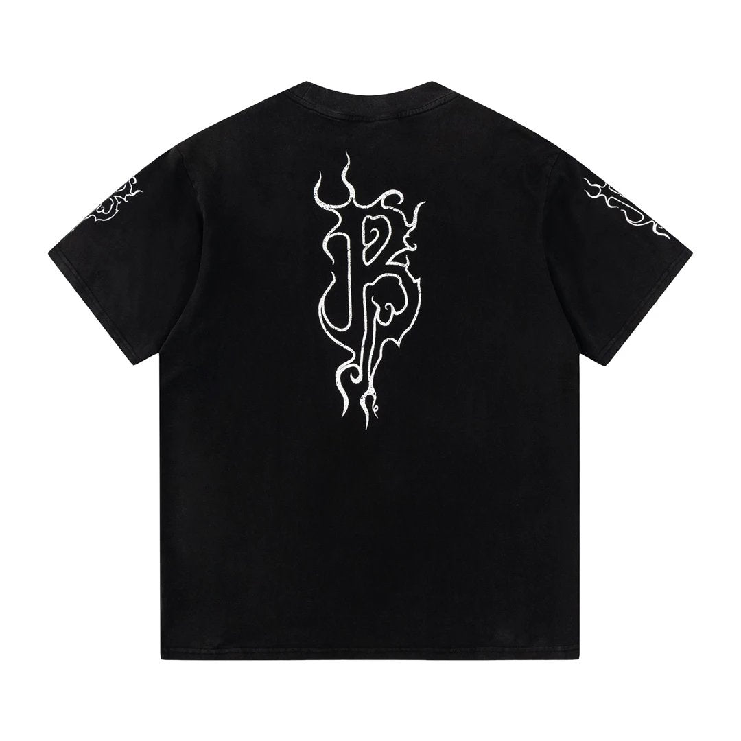 Balenciaga T-shirt Back Flame Lettering B Printing logo round Neck Short Sleeve25ss New Pure Cotton Unisex Style T T-shirt OS Loose Fit Base Shirt Top Half Sleeve T-Shirt