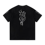 Balenciaga T-shirt Back Flame Lettering B Printing logo round Neck Short Sleeve25ss New Pure Cotton Unisex Style T T-shirt OS Loose Fit Base Shirt Top Half Sleeve T-Shirt