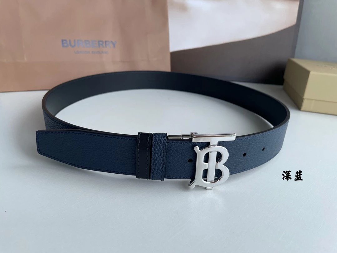 Burberry Belt Top version 【Original Custom】Original New Men's Leather Belt Width3.5cm Double-Sided Imported First Layer Calfskin Full Grain Leather Genuine Goods Quality Original Letter Rotating Buckle Counter Full Set Gift Box Packaging B Home Belt Ferra