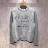 Dior Clothing 24New Letter Printed Casual Wool round Neck Knitted Sweater for Men and Women