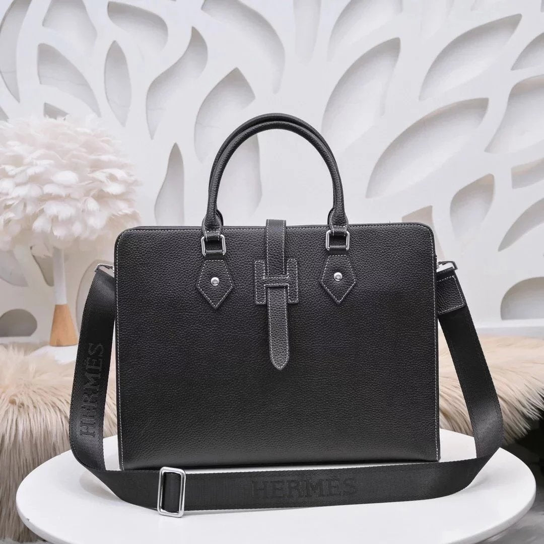 Hermes men's bag Top version Can Support Counter Comparison Genuine Goods Quality Men's Bag Briefcase Shoulder Bag Messenger Bag Handbag Handbag