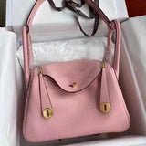 Hermes men's bag Top version 【H Handmade】2020Imported Calfskin Pure Hand Lindy Bag Doctor Bag Shoulder Handbag Medical Box Minilindy19cm26cm Women's Bag