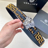 VERSACE Belt Top version Summer New Full Set Belt Belt Fashion Trendy Genuine Leather Business Casual Men's Belt Cowhide Pant Belt