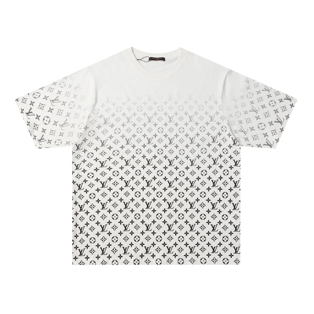 Louis Vuitton LV T-shirt Gradient Full Print LOGO round Neck Short Sleeve25ss New pure cotton T Unisex T-Shirt OS Loose Fit Base Shirt Top Half Sleeve T-Shirt