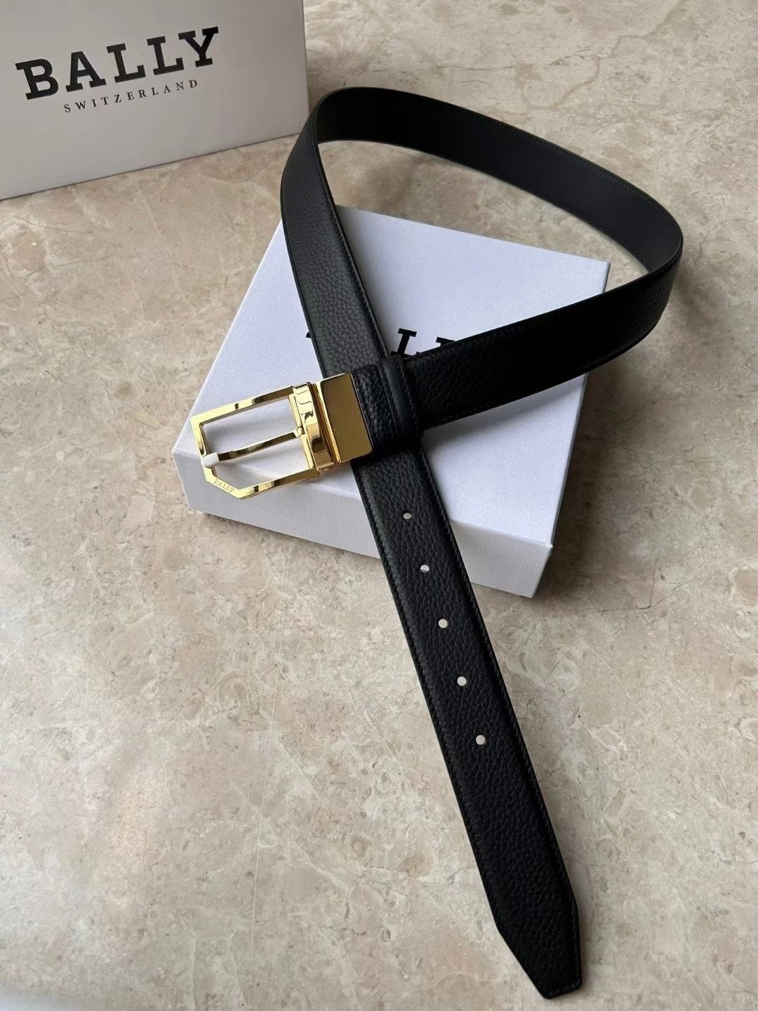 Bally Belt Top version Original Single Belt Counter New Men's Double-Sided Casual Business Belt Wide3.4cm Double-Sided Head Layer Cowhide Belt First Layer Cow Leather Belt Men and Women Business Casual Belt Belt Men's Leather Belt