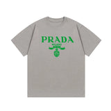 PRADA T-shirt Chest Letter Print Logo Logo Crew Neck Short Sleeve25ss New Pure Cotton Unisex Style T T-shirt OS Loose Fit Base Shirt Top Half Sleeve T-Shirt