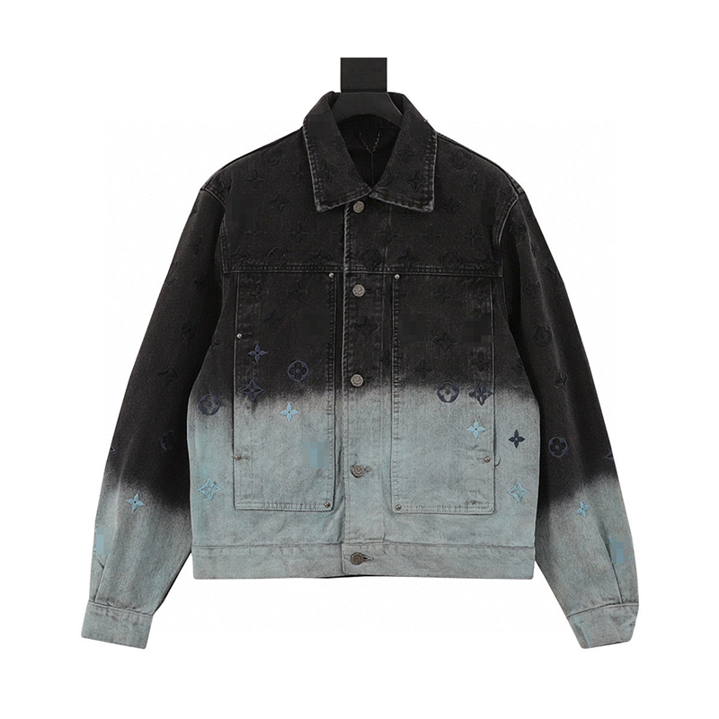 Louis Vuitton LV Jackets Gradient Embroidery Denim Coat for Men and Women