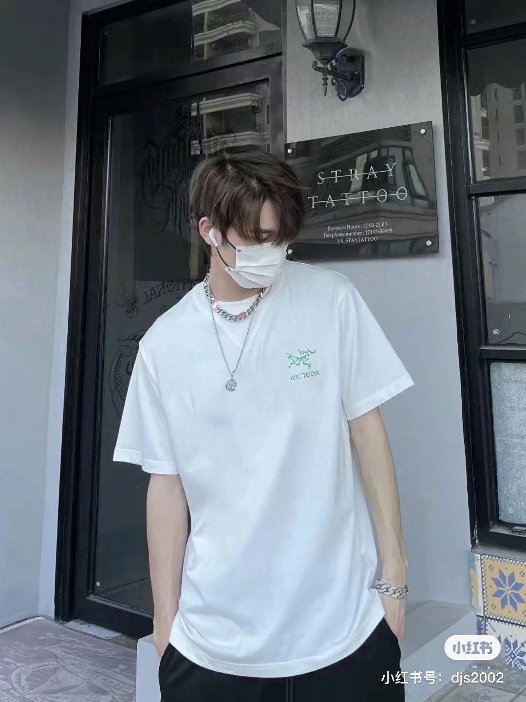 Arc'teryx T-shirt Back with Large Letter Print logo round Neck Short Sleeve25ss New Pure Cotton Unisex Style T T-shirt OS Loose Fit Base Shirt Top Half Sleeve T-Shirt