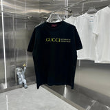 Gucci T-shirt Unique Chest Print logo round Neck Short Sleeve25ss New Pure Cotton Unisex Style T T-shirt OS Loose Fit Base Shirt Top Half Sleeve T-Shirt