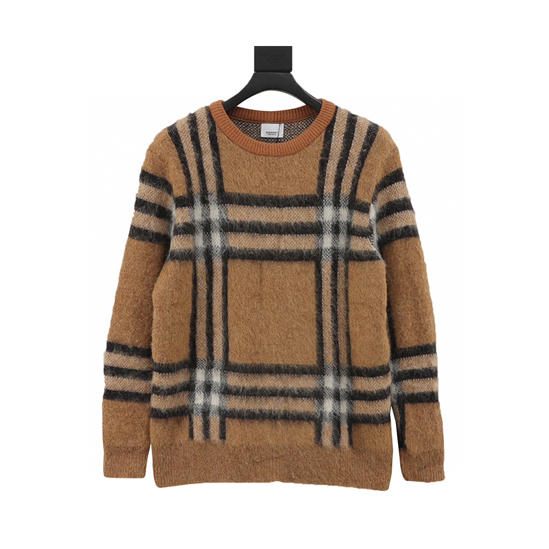 Burberry Sweater Classic Plaid Mohair Sweater for Men and Women