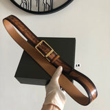 Berluti Belt Top version Original Single Men's New High-End Double-Sided Belt Waist Belt Pure Steel Rotating Pin Buckle Buckle Double-Sided Two-Color Totem Carving Carved Genuine Leather35mm Full Package Belt Men