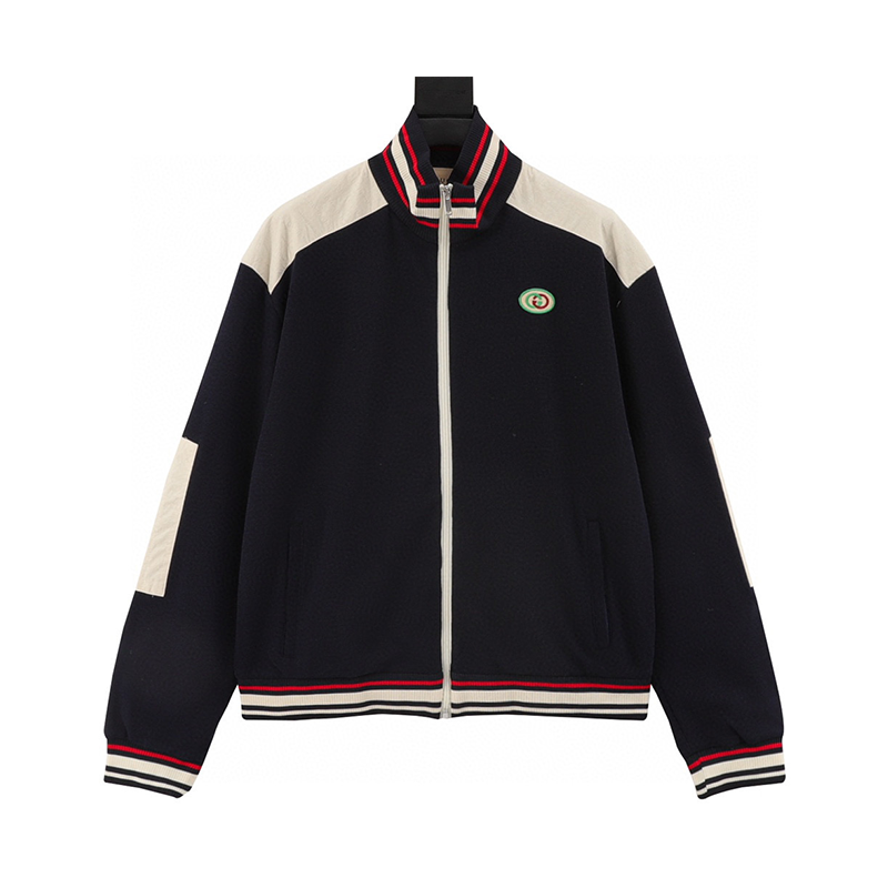 Gucci Jackets Embroidered Logo Stitching Zipper Coat for Men and Women