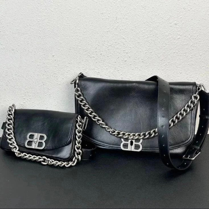 Balenciaga Bag Top version 【Counter Original】23fall的BBsoft Original Imported Calfskin Chain Bag Shoulder Underarm Messenger Bag Fashion Leisure Commute Women's Bag