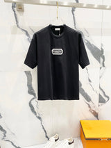 Dior T-shirt Silver Embroidered Letter on the Chest logo round Neck Short Sleeve25ss New pure cotton T Unisex T-Shirt OS Loose Fit Base Shirt Top Half Sleeve T-Shirt