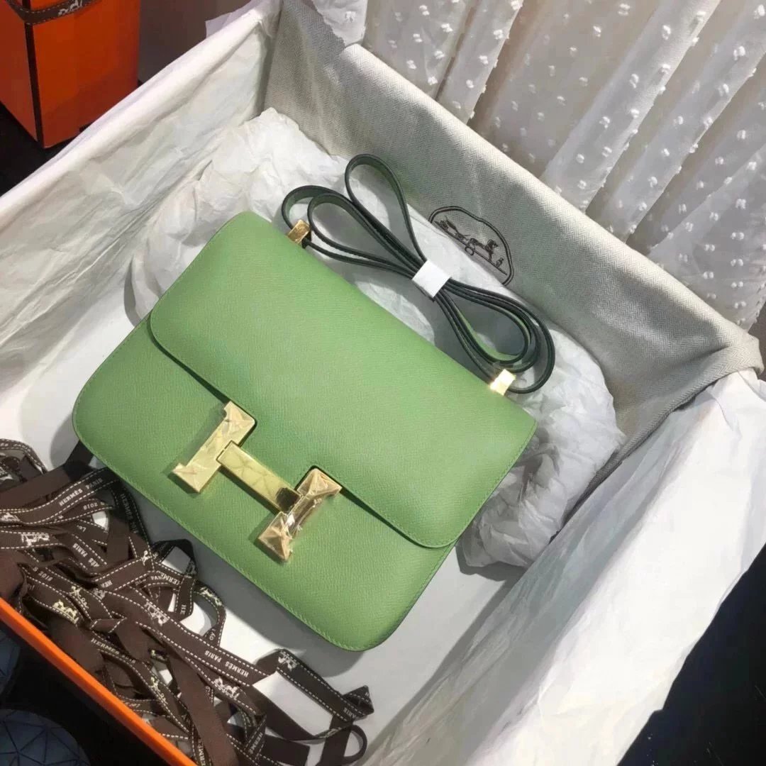 Hermes women's bag Top version 【H Handmade Custom】Stewardess Bag Constance Bag constance Silver Buckle Gold Buckle EP Women's Leather Crossbody Shoulder Bag2424