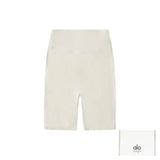 Alo Yoga Yoga Pants Front Body 3D Reflective logo Yoga Shorts Five-Point Shorts25ss New Drawstring Casual5Two-Piece Casual Sweatpants Summer Pants for Women Pure Cotton Sweatpants