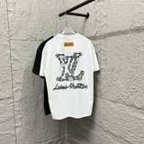 Louis Vuitton LV T-shirt Classic Totem Letter Embroidery Crew Neck Short Sleeve Pure Cotton T T-shirt ins Unisex Simple Summer New Casual Base Shirt T-Shirt